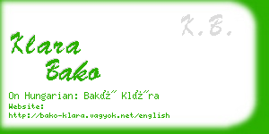 klara bako business card